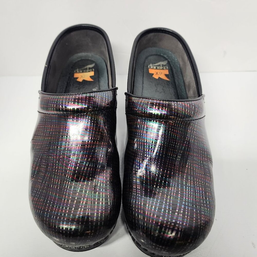 Dansko Metallic Rainbow Stripe Clogs Women's Sz 40 EU 10-10.5 US Shoes Careers